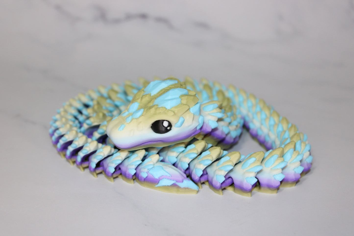 Crystal Snake 3d Printed Articulated Fidget Flexi - Wonderland 3D Printing