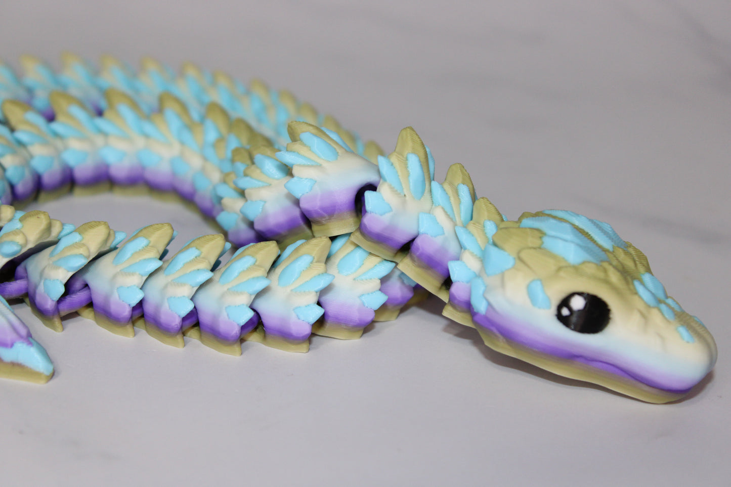 Crystal Snake 3d Printed Articulated Fidget Flexi - Wonderland 3D Printing