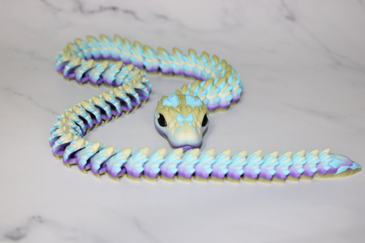 Crystal Snake 3d Printed Articulated Fidget Flexi - Wonderland 3D Printing