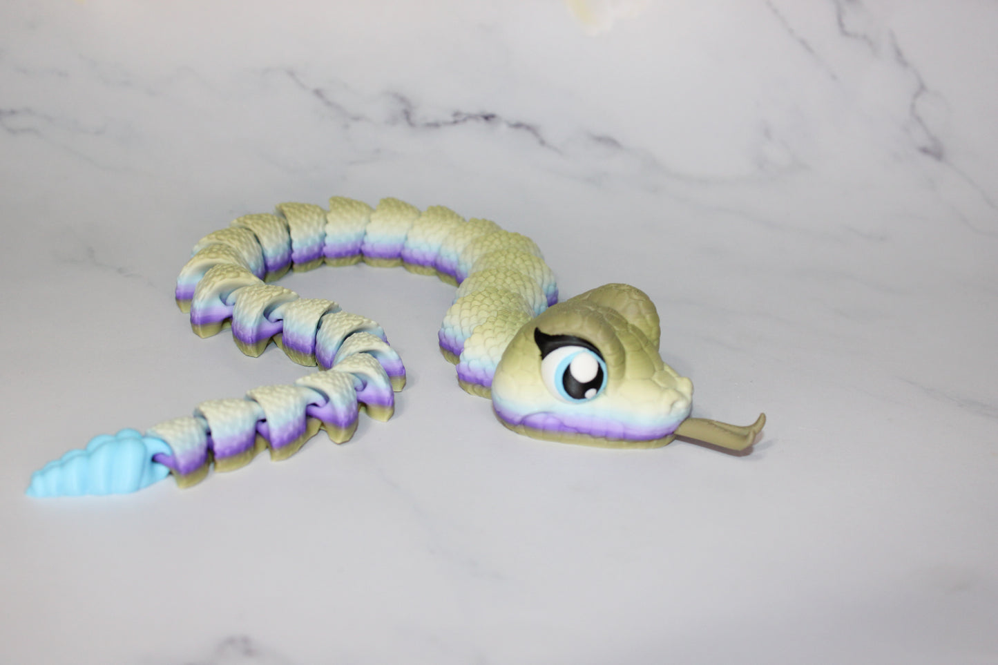 Cute Snake 17 inches Long- 3D Printed Articulated Flexi Fidget Figurine