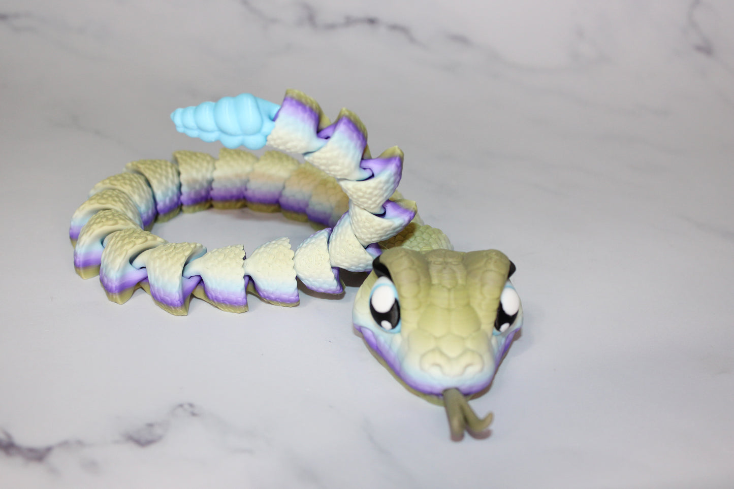 Cute Snake 17 inches Long- 3D Printed Articulated Flexi Fidget Figurine
