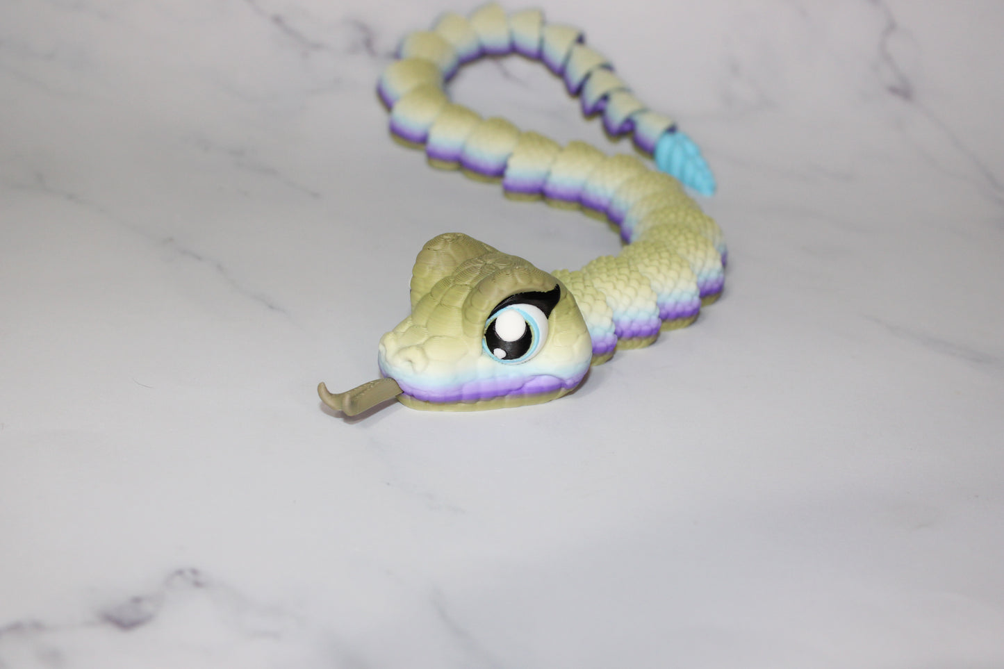 Cute Snake 17 inches Long- 3D Printed Articulated Flexi Fidget Figurine