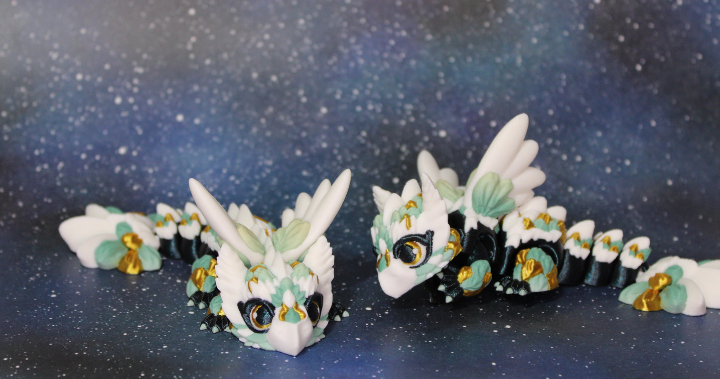 Owl Dragon5.5 inches long With Book Container Options-Articulated 3d Printed Figurine