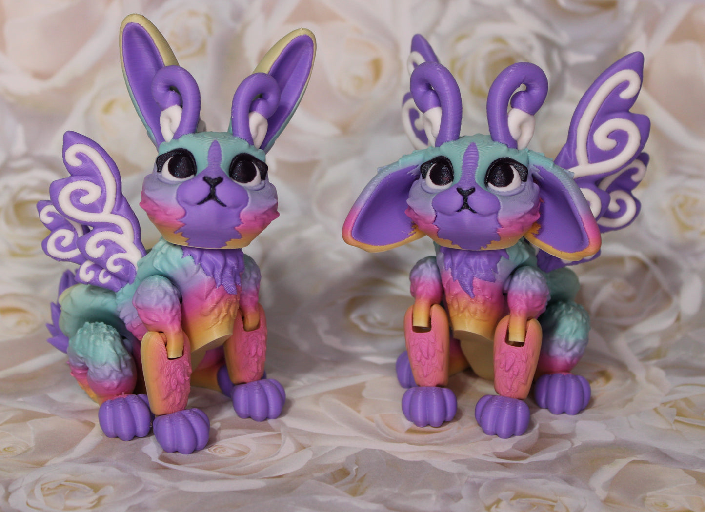 Bunny or fairy Bunny Articulated Flexi Fidget 3D Printed Figurine