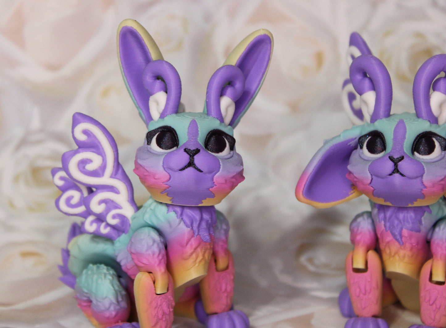 Bunny or fairy Bunny Articulated Flexi Fidget 3D Printed Figurine