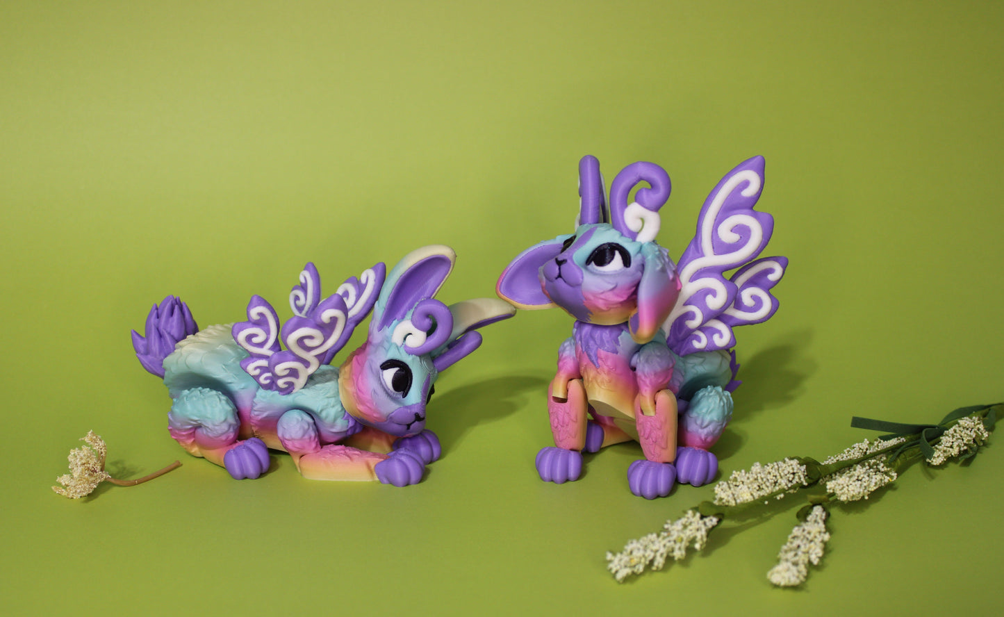 Bunny or fairy Bunny Articulated Flexi Fidget 3D Printed Figurine