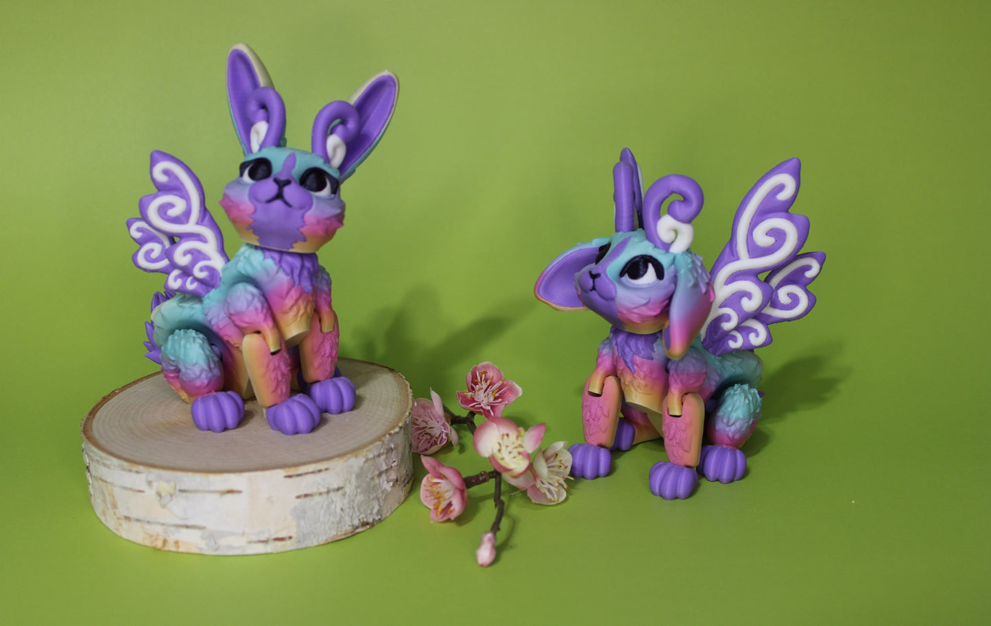 Bunny or fairy Bunny Articulated Flexi Fidget 3D Printed Figurine