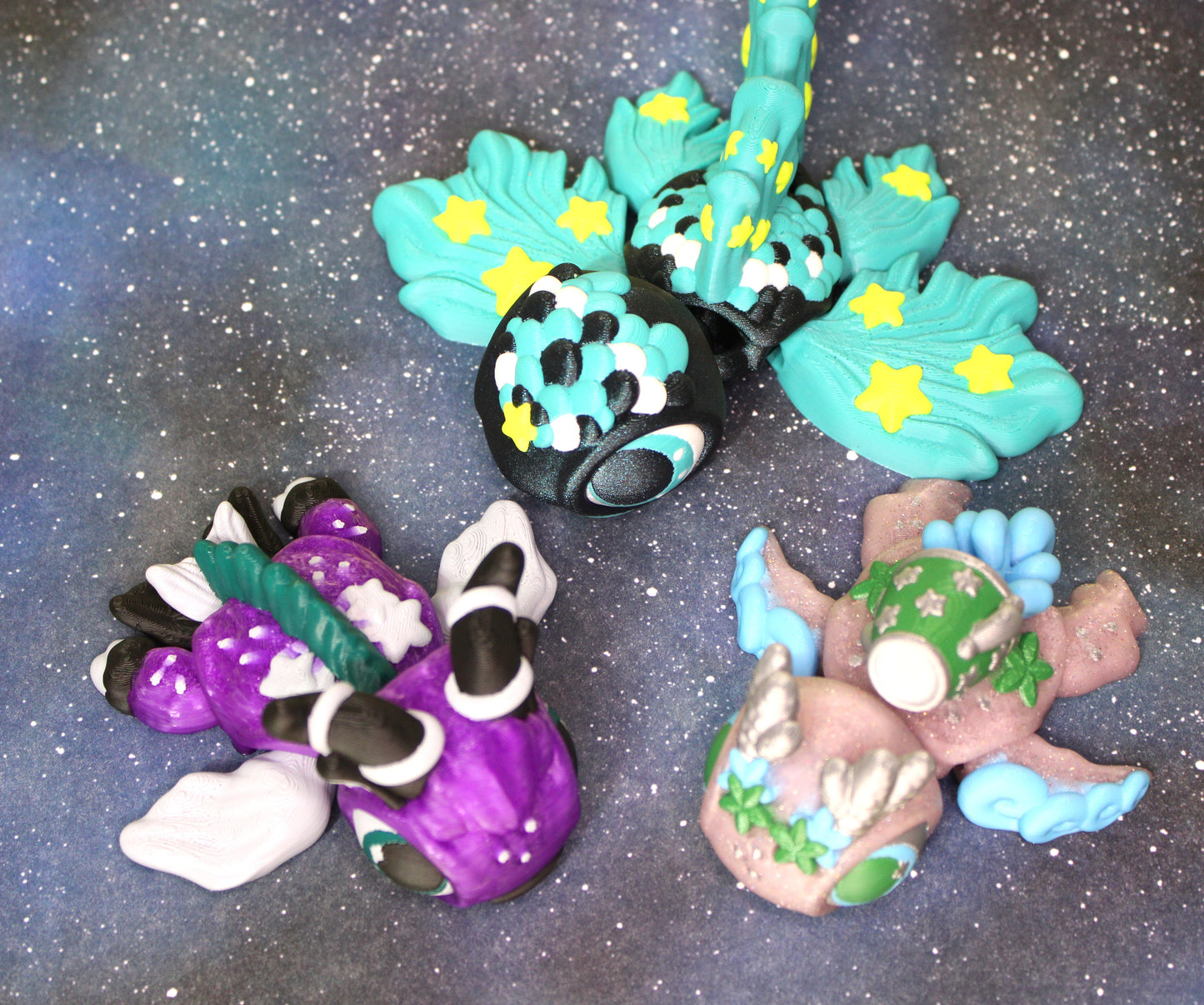 Zodiac Turtles 3.5 inches Long Articulated 3d Printed Figurine - Wonderland 3D Printing
