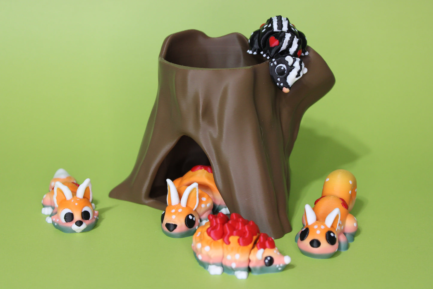 Woodland Love Critters Articulated 3d Printed Figurine - Wonderland 3D Printing