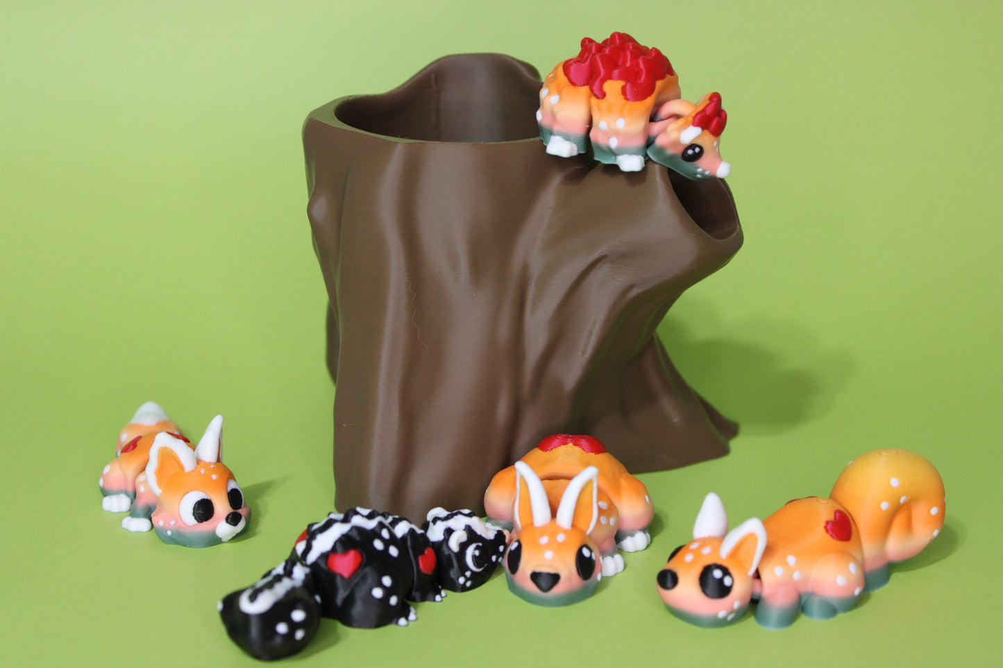 Woodland Love Critters Articulated 3d Printed Figurine - Wonderland 3D Printing