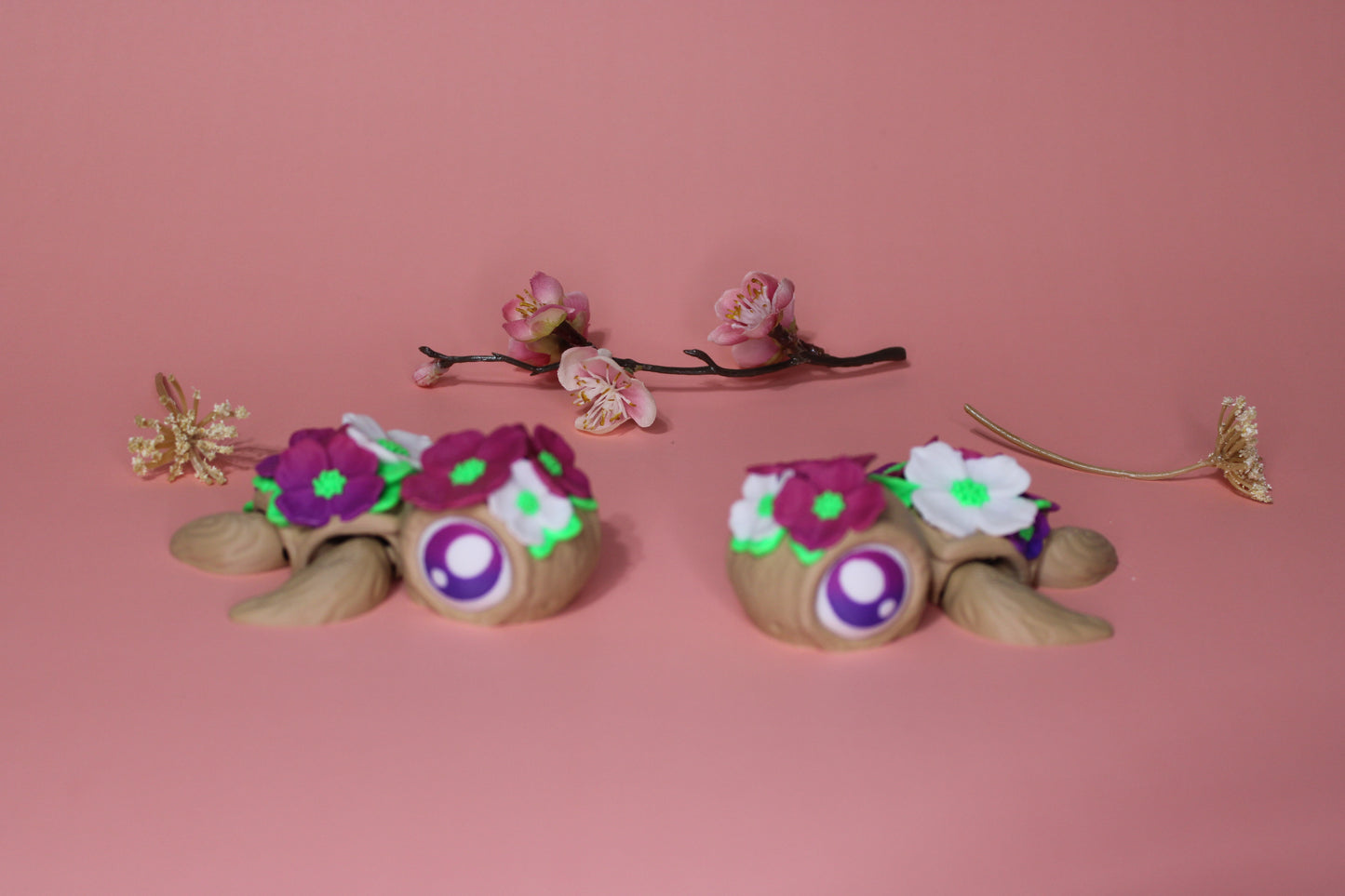 State Flower Turtles or Flower Turtles 3.5 inches Long Multiple Varieties to choose from-Articulated 3d Printed Figurine