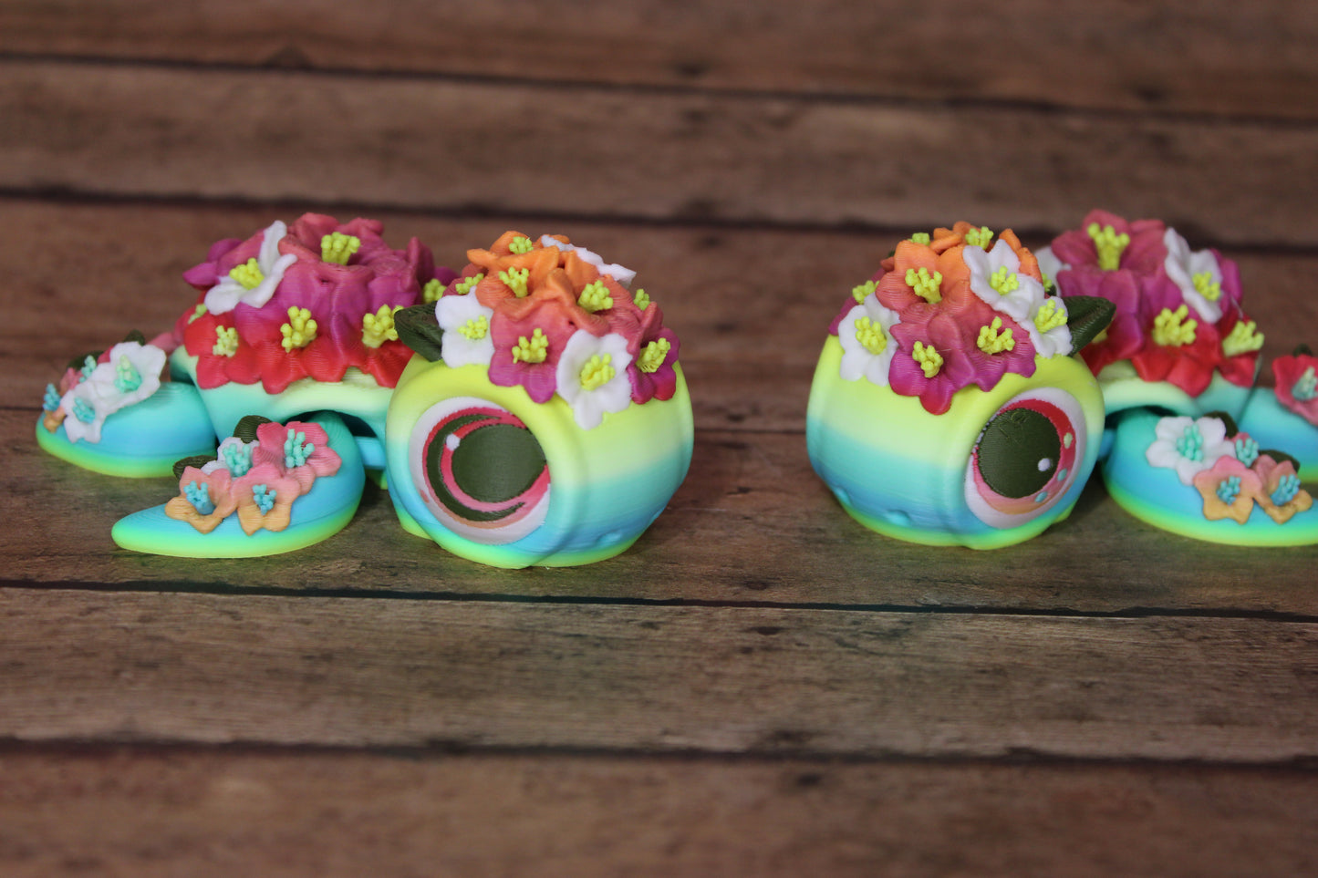 State Flower Turtles or Flower Turtles 3.5 inches Long Multiple Varieties to choose from-Articulated 3d Printed Figurine