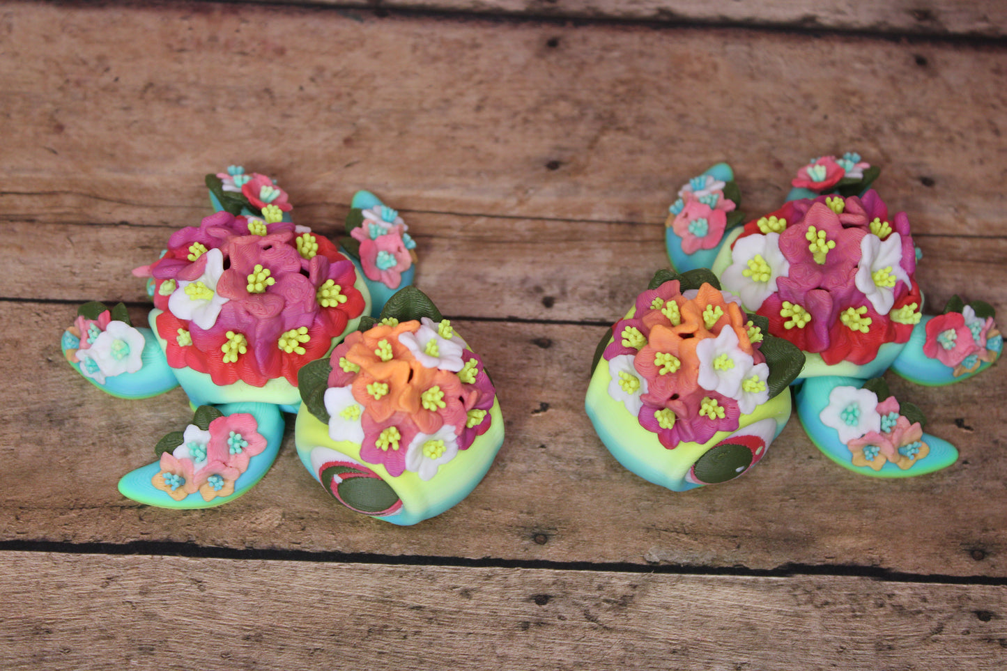 State Flower Turtles or Flower Turtles 3.5 inches Long Multiple Varieties to choose from-Articulated 3d Printed Figurine