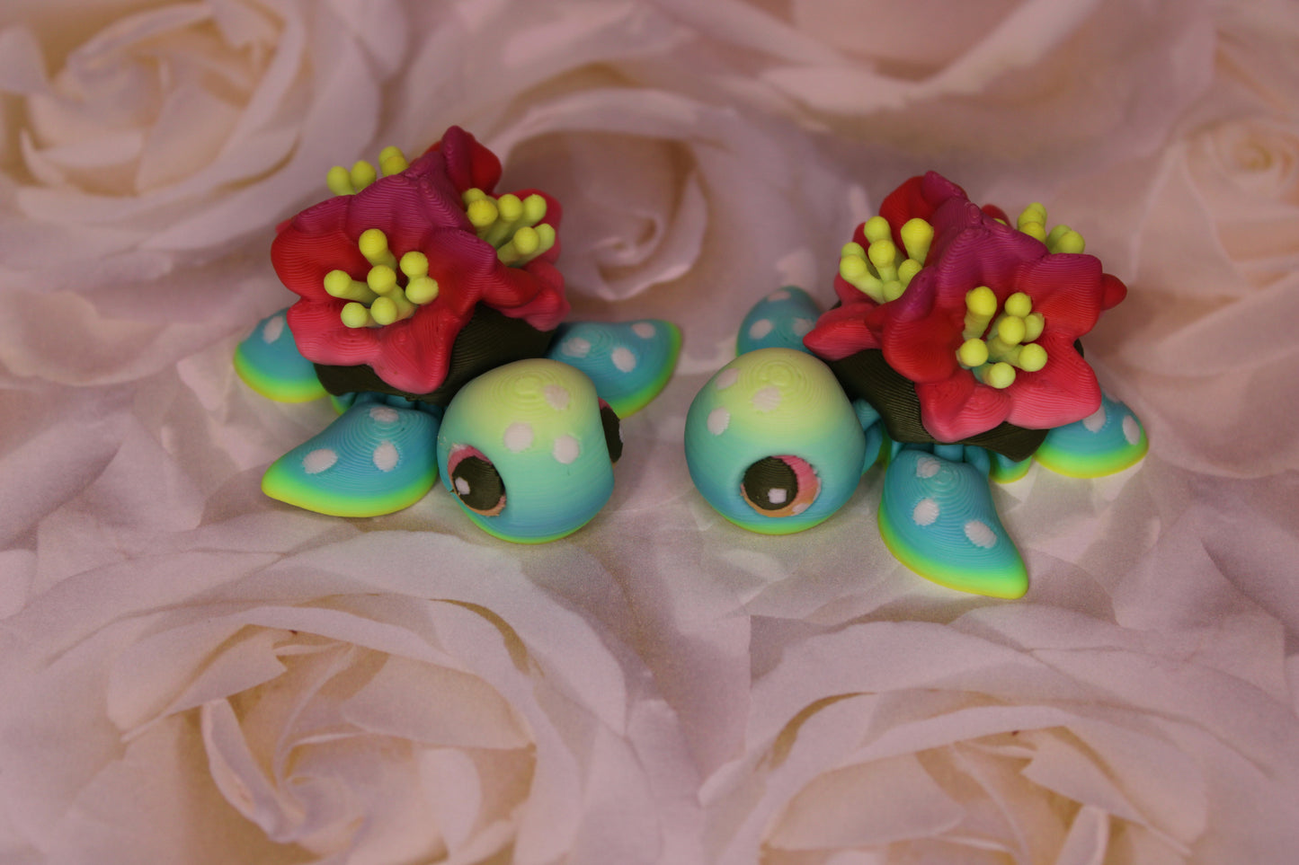 State Flower Turtles or Flower Turtles 3.5 inches Long Multiple Varieties to choose from-Articulated 3d Printed Figurine
