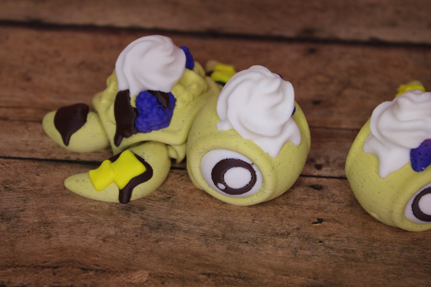 Waffle Turtles 3.5 inches Long Articulated 3d Printed Figurine