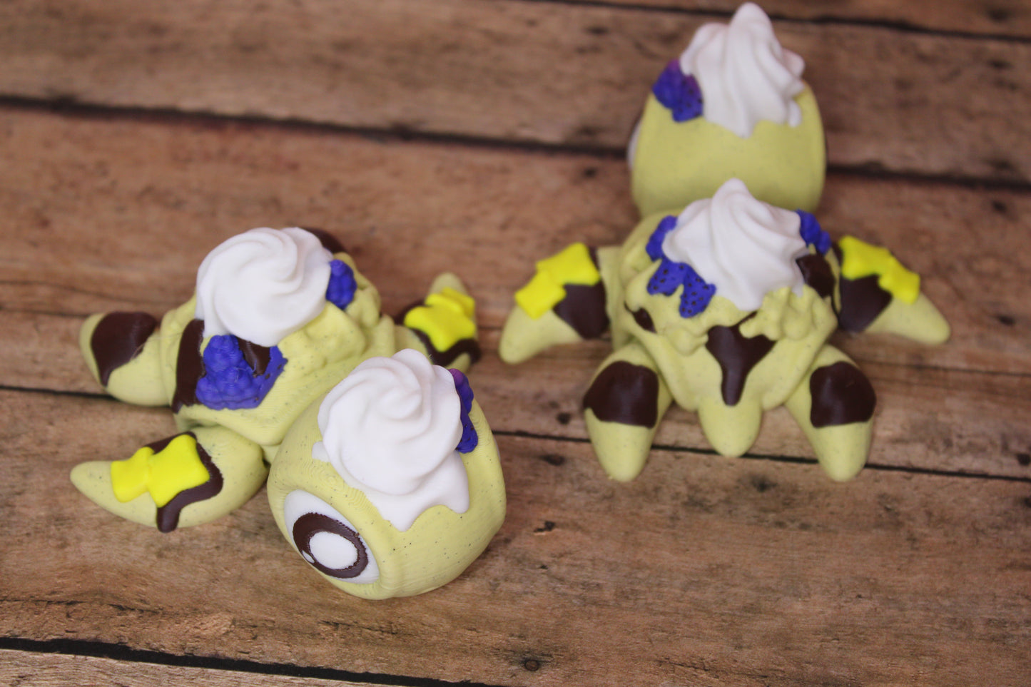 Waffle Turtles 3.5 inches Long Articulated 3d Printed Figurine