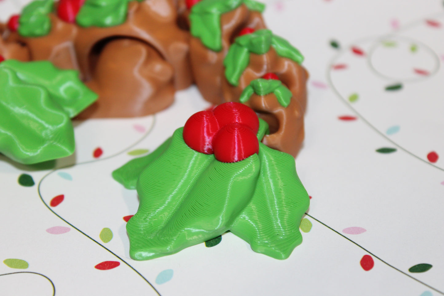 3D Printed Articulated Dragon Fidget Toy: Mistletoe Dragon 8.5" long