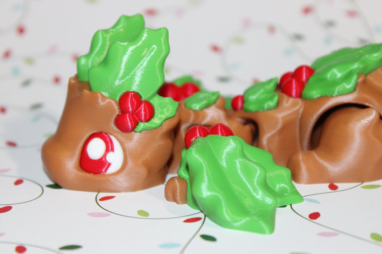 3D Printed Articulated Dragon Fidget Toy: Mistletoe Dragon 8.5" long