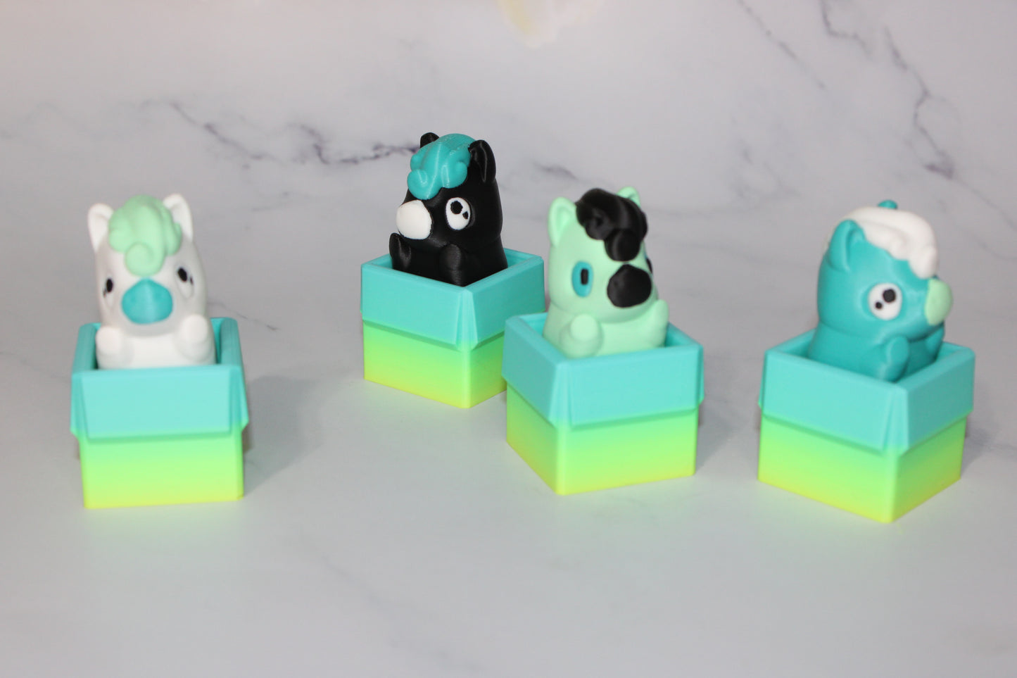 Bunny, Kitty, Piggy or Horse Clicker Fidget 3d Printed Toy
