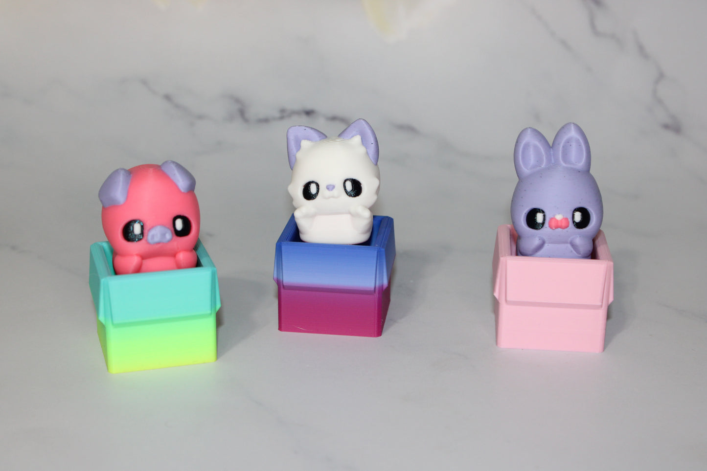 Bunny, Kitty, Piggy or Horse Clicker Fidget 3d Printed Toy