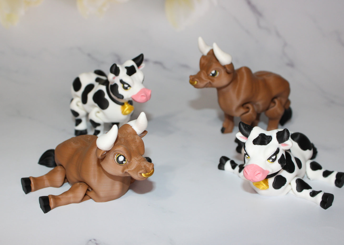 Holstein Cow or Bull 3D Printed Articulated Flexi Fidget Figurine