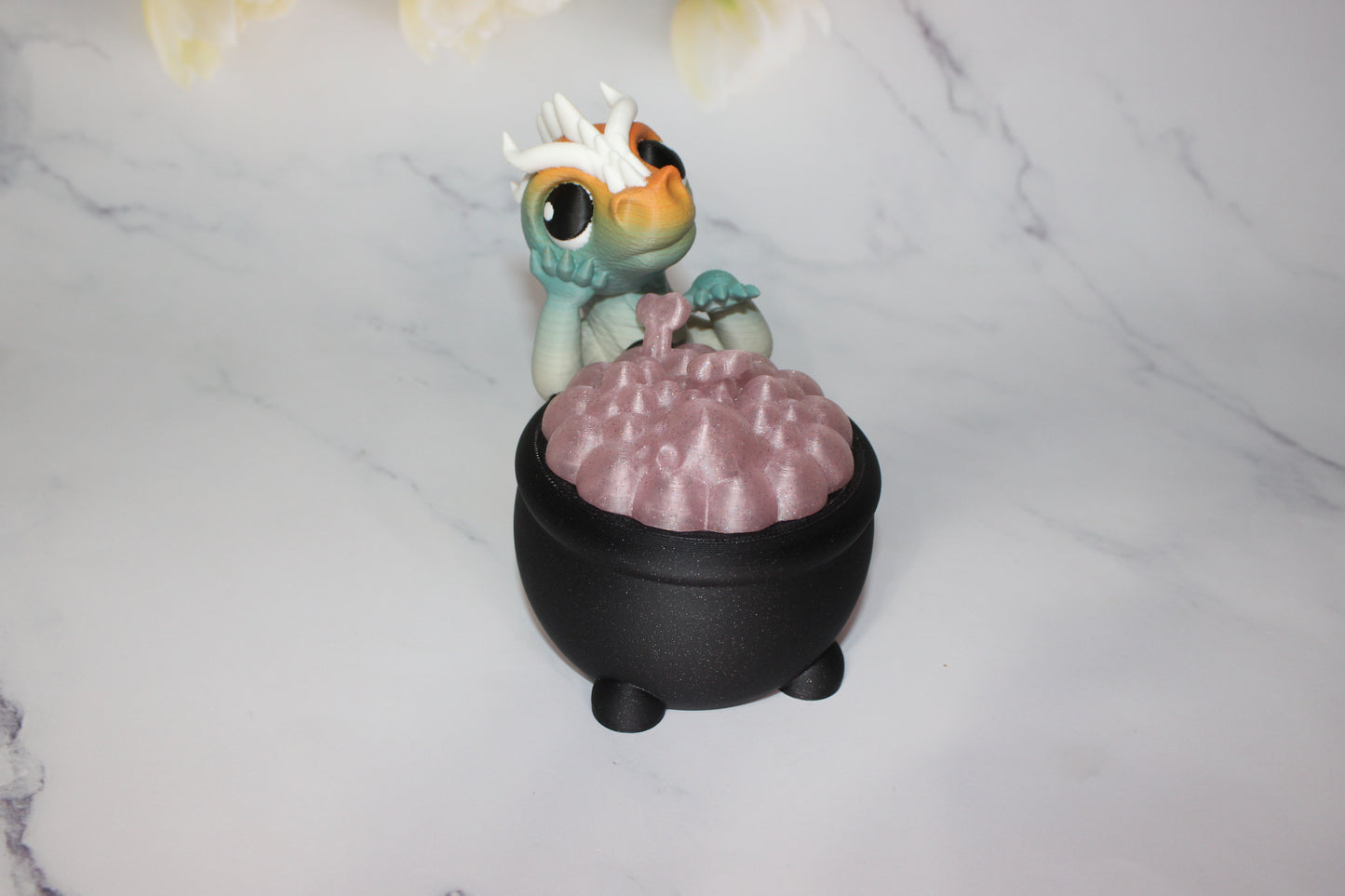 Dragon with Cauldron 5 inches Tall 3d Printed Figurine