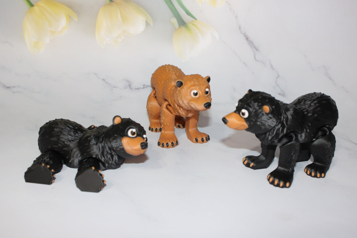 Bear 3D Printed Articulated Flexi Fidget Figurine