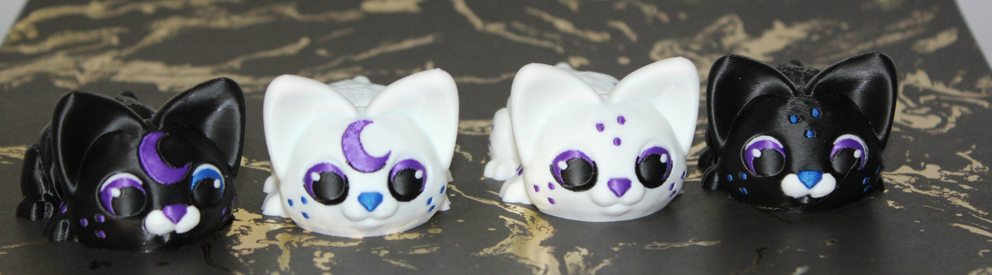 Moon Kitty 4.5 inches Articulated 3d Printed Figurine - Wonderland 3D Printing