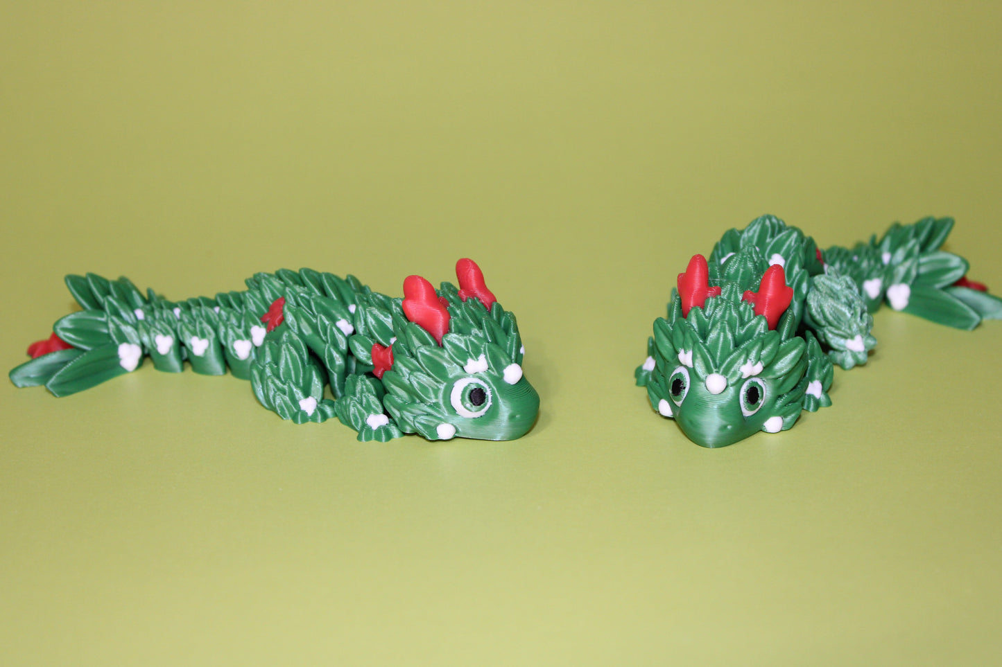 Mistletoe Dragon 5 inches- Articulated 3d Printed Figurine