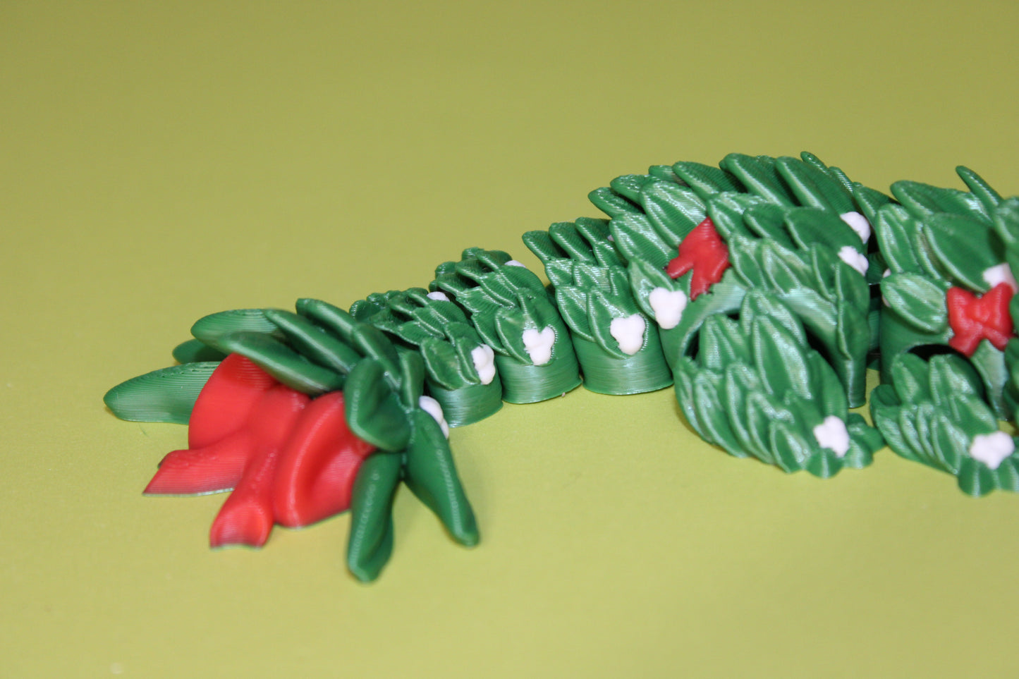 Mistletoe Dragon 5 inches- Articulated 3d Printed Figurine