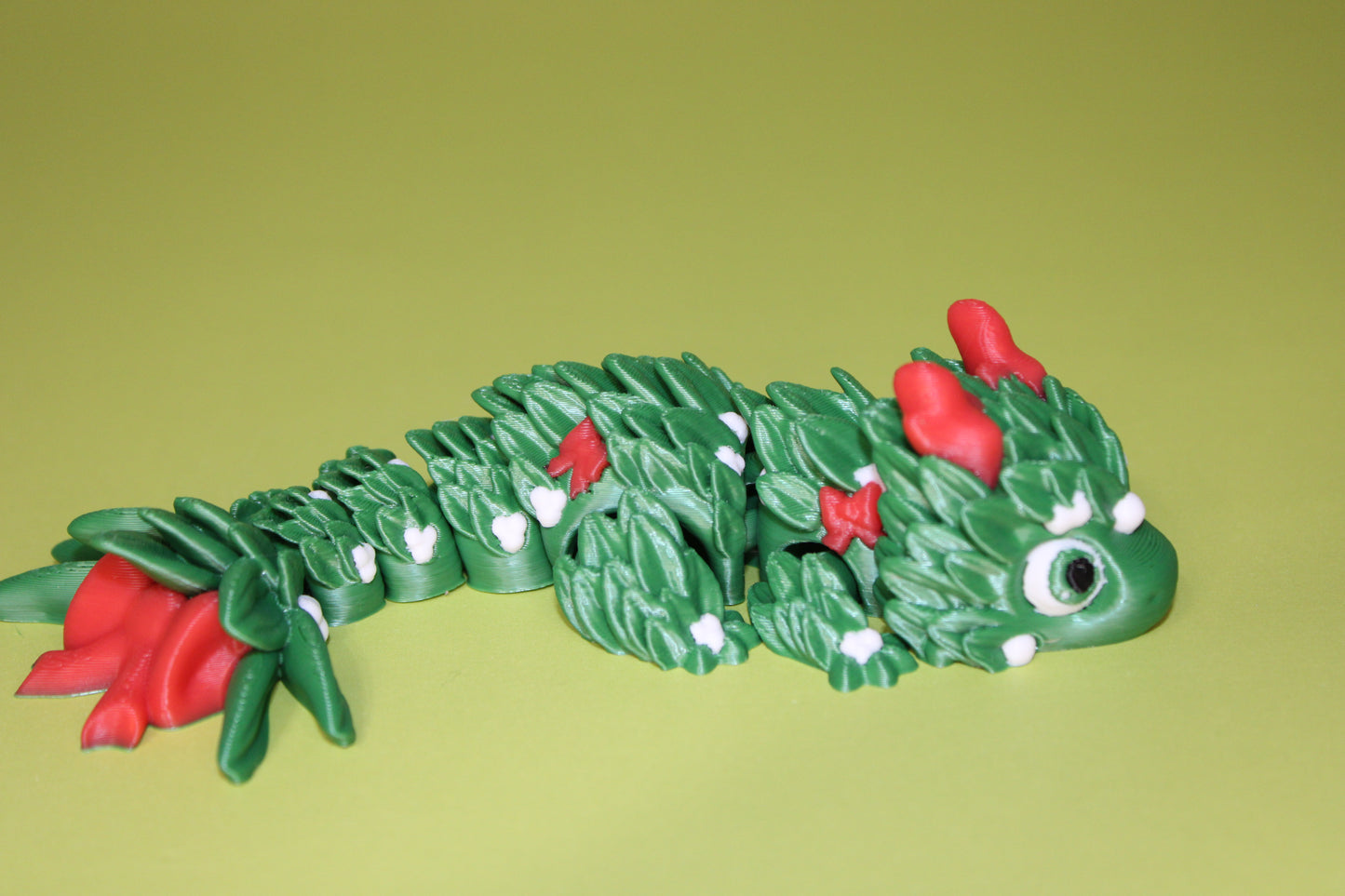 Mistletoe Dragon 5 inches- Articulated 3d Printed Figurine