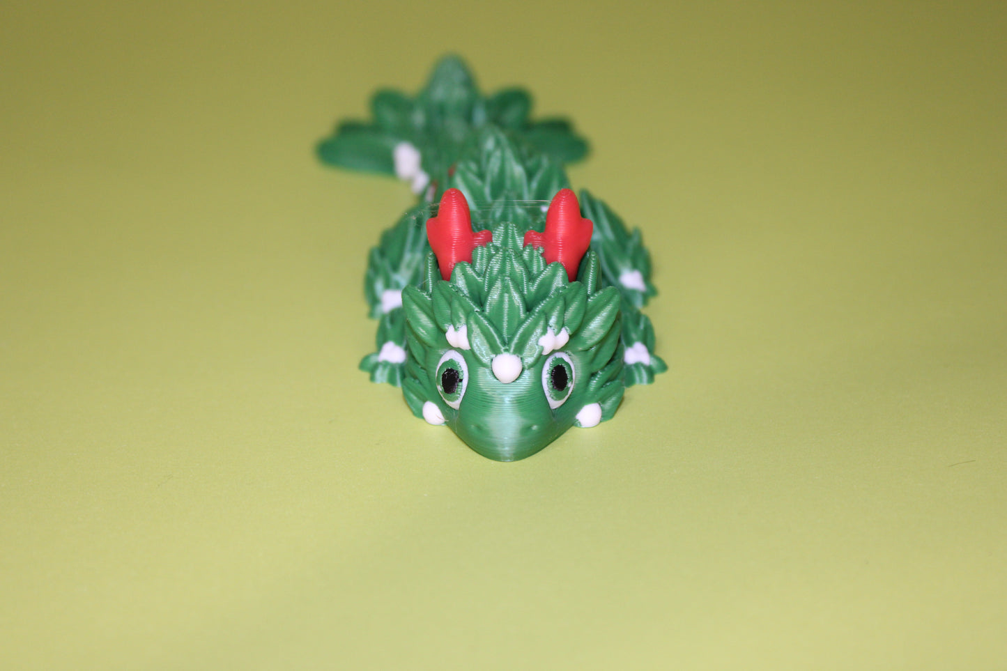 Mistletoe Dragon 5 inches- Articulated 3d Printed Figurine