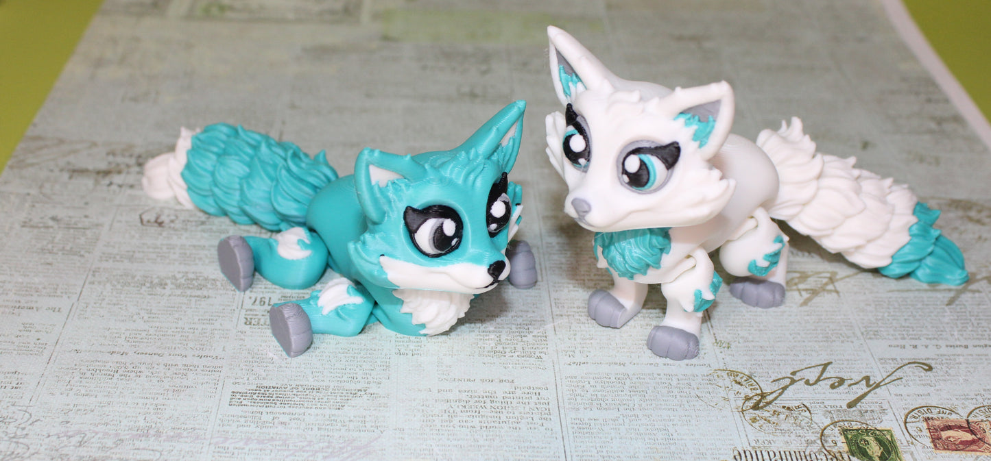 Artic Fox 3D Printed Articulated Flexi Fidget Figurine - Wonderland 3D Printing