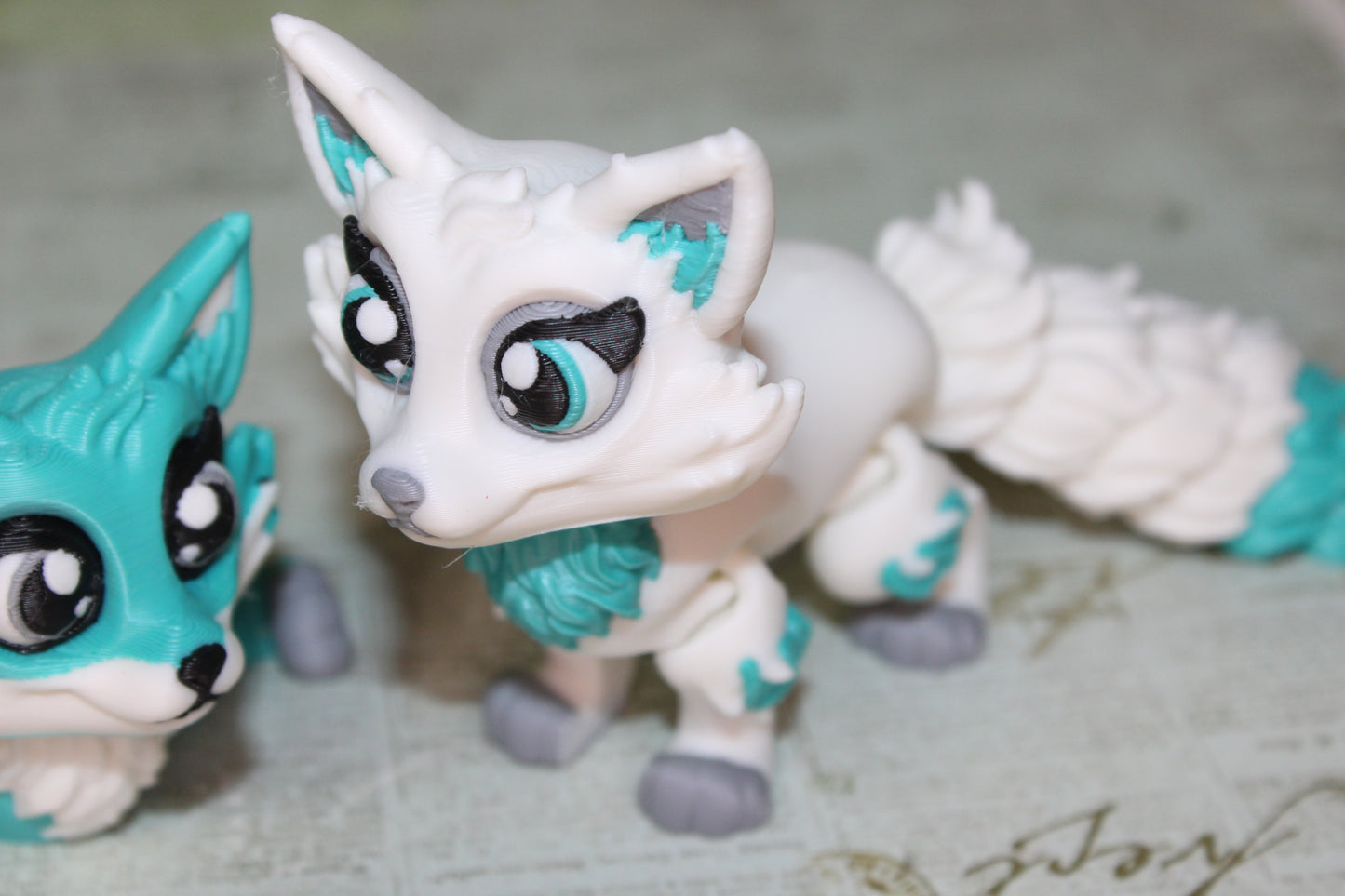 Artic Fox 3D Printed Articulated Flexi Fidget Figurine - Wonderland 3D Printing