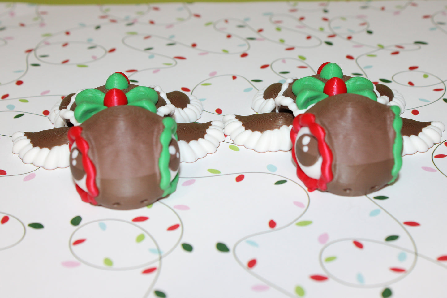 Christmas Turtles Articulated 3d Printed Figurine - Wonderland 3D Printing