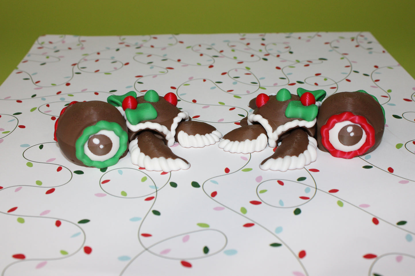 Christmas Turtles Articulated 3d Printed Figurine - Wonderland 3D Printing
