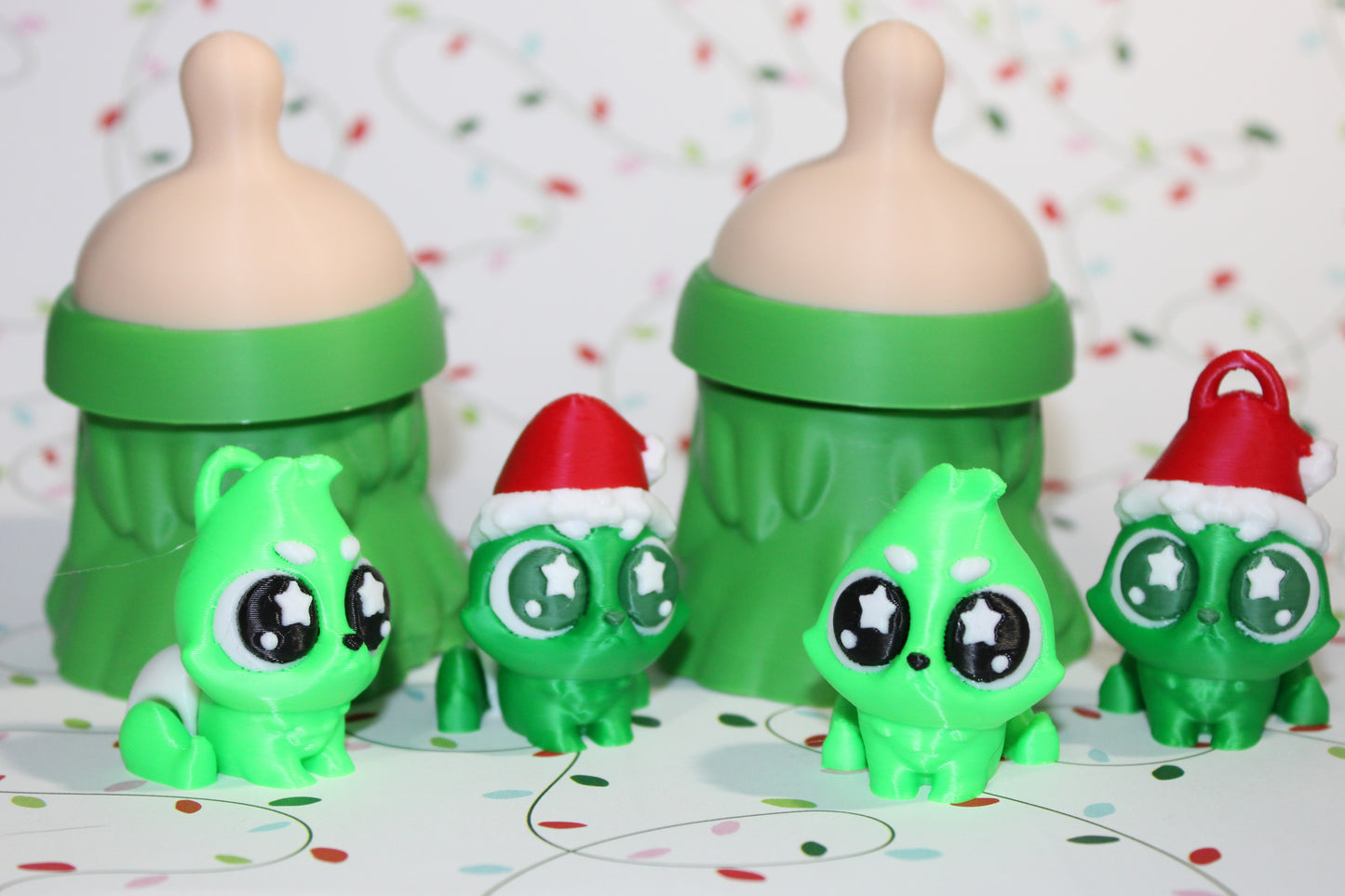 3D-printed Christmas Grumpy baby with Baby Bottle Container