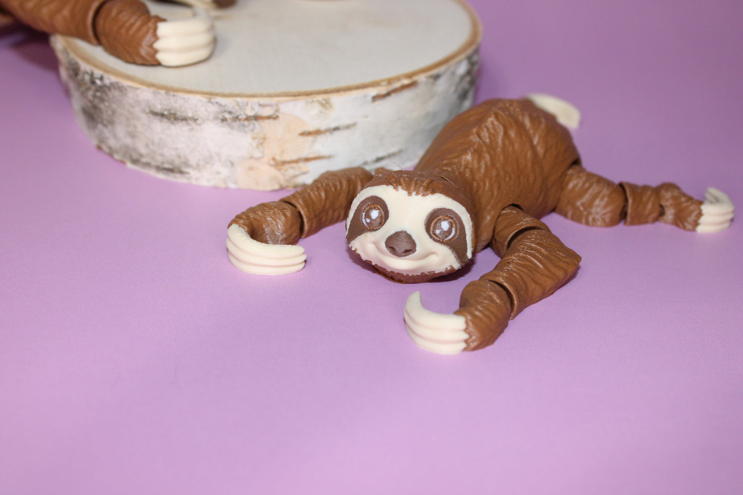 Sloth Comes with Tree 3D Printed Articulated Figurine - Wonderland 3D Printing