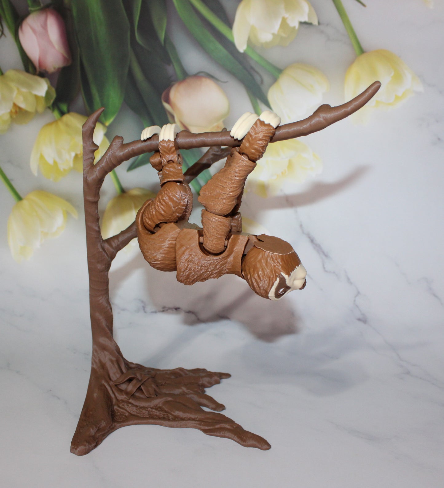 Sloth Comes with Tree 3D Printed Articulated Figurine - Wonderland 3D Printing