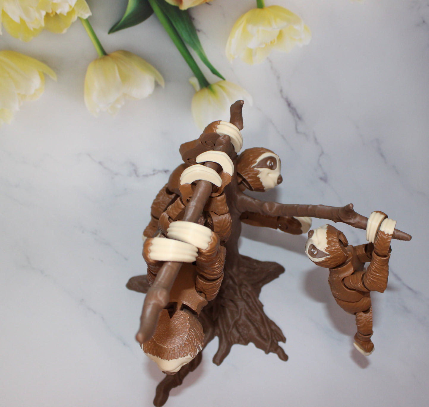 Sloth Comes with Tree 3D Printed Articulated Figurine - Wonderland 3D Printing