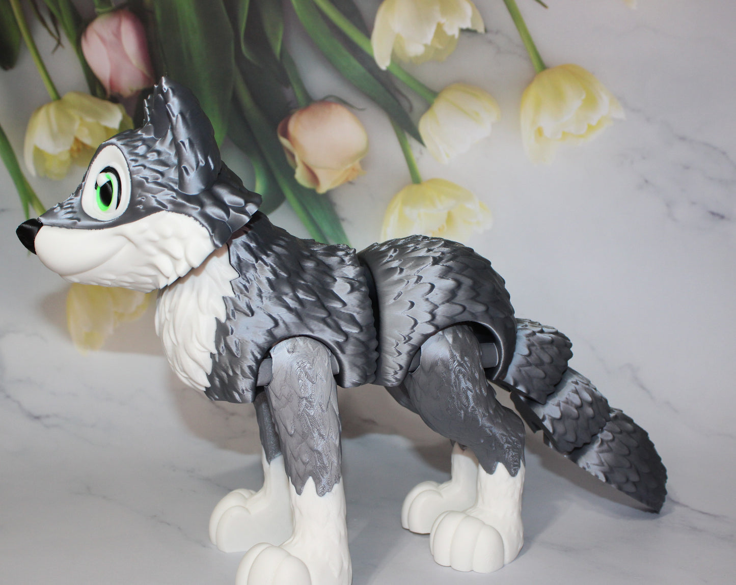 Wolf 3D Printed Articulated Flexi Fidget Figurine