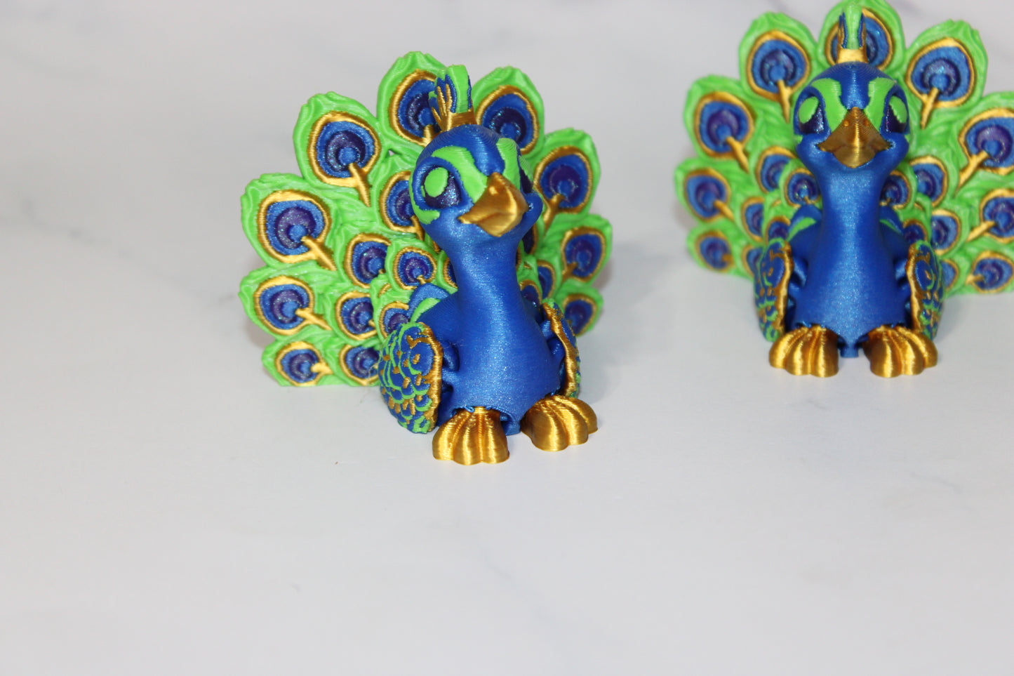 Fancy Peacock 2 inches Tall 3D Printed Articulated Figurine