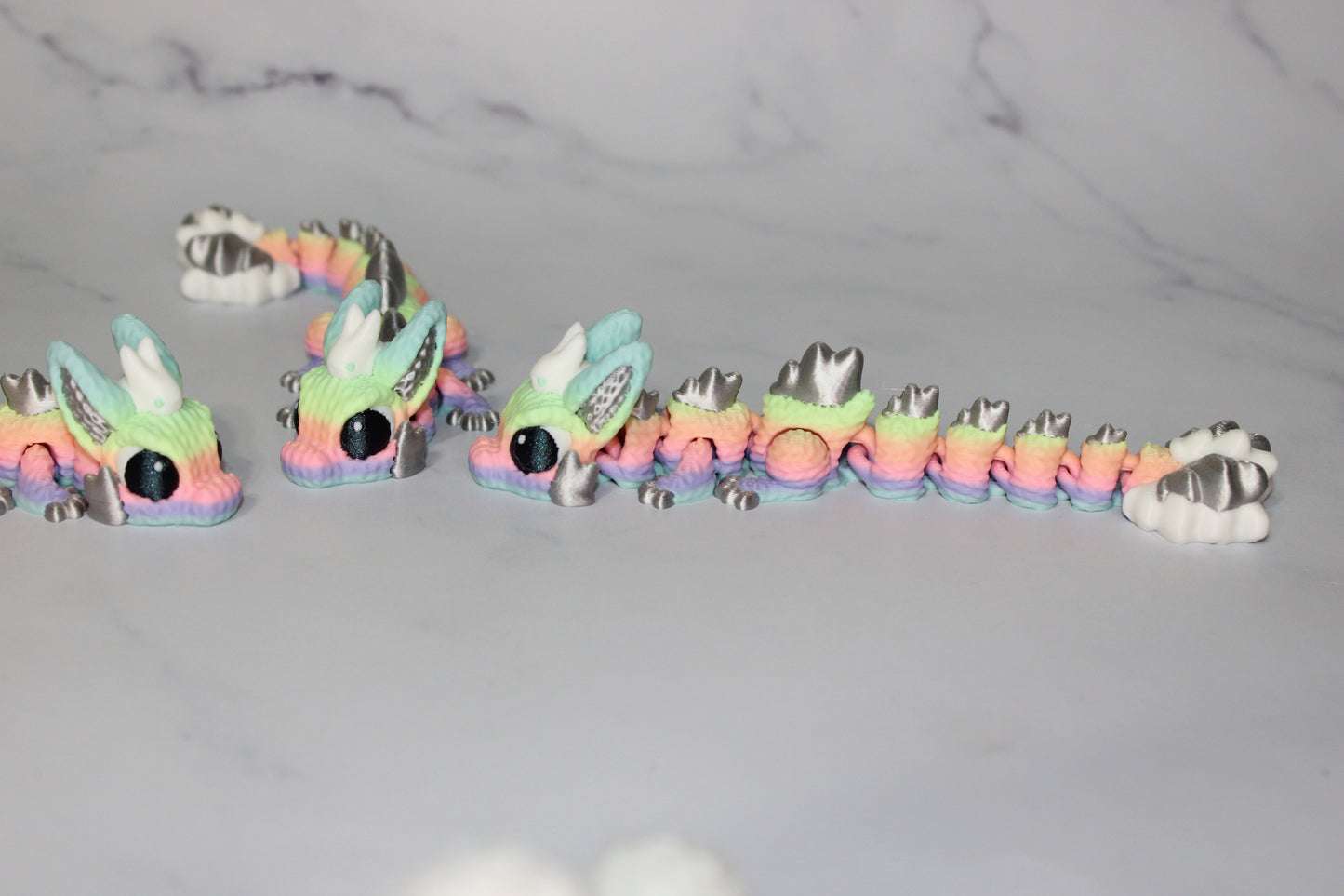 Plushie Dragon or Bunny Dragon 3D Printed Articulated Figurine - Wonderland 3D Printing