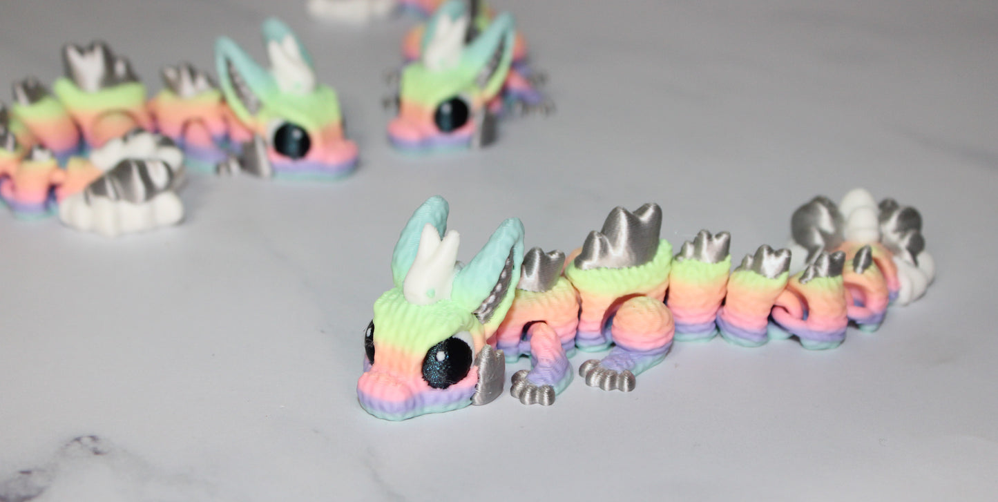 Plushie Dragon or Bunny Dragon 3D Printed Articulated Figurine - Wonderland 3D Printing