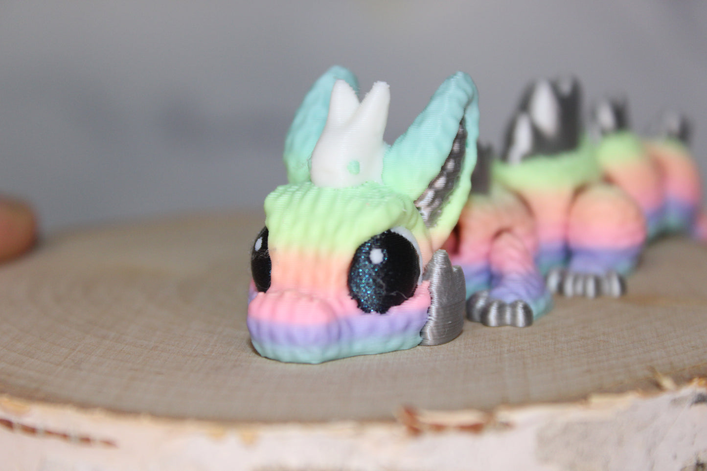 Plushie Dragon or Bunny Dragon 3D Printed Articulated Figurine - Wonderland 3D Printing