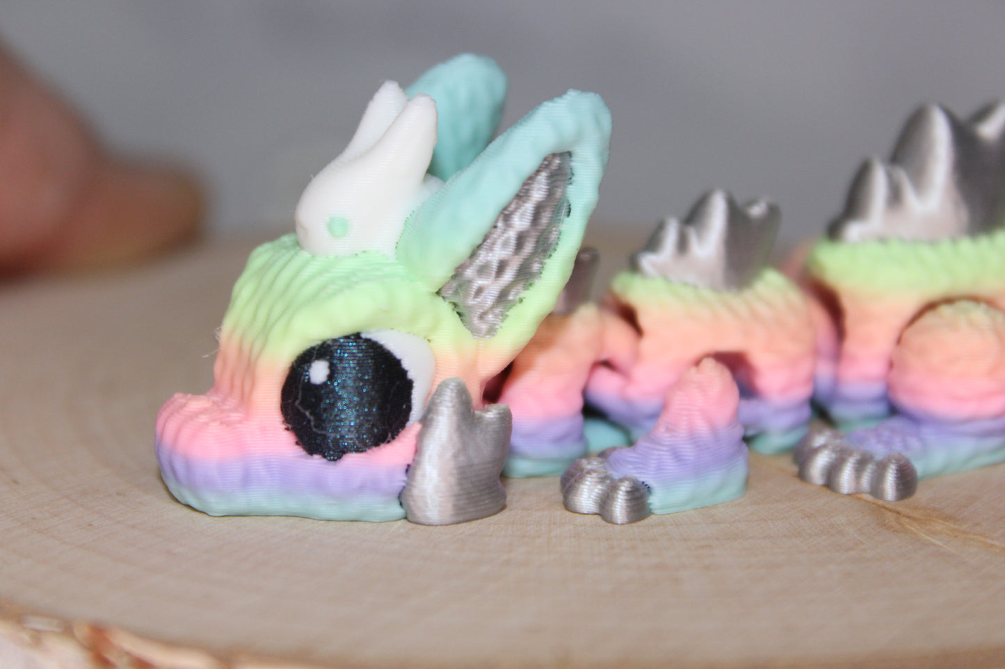 Plushie Dragon or Bunny Dragon 3D Printed Articulated Figurine - Wonderland 3D Printing