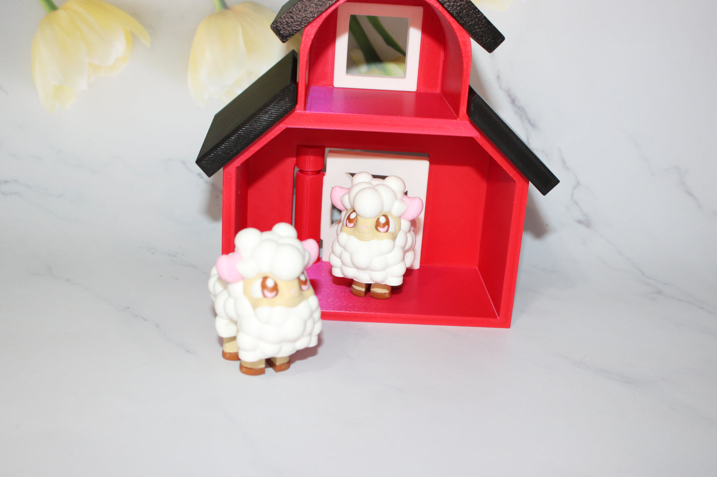 Cotton Candy Sheep or Sheep 3D Printed Articulated Figurine - Wonderland 3D Printing