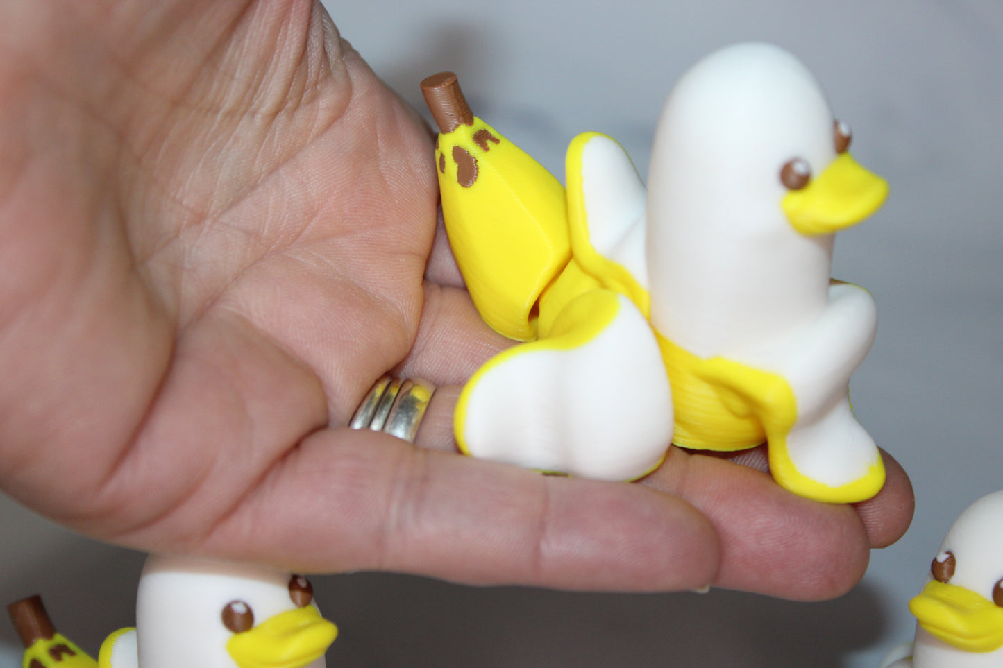Banana Duck or Lucky Ducky 3D Printed Articulated Figurine 2.25 inches Tall - Wonderland 3D Printing