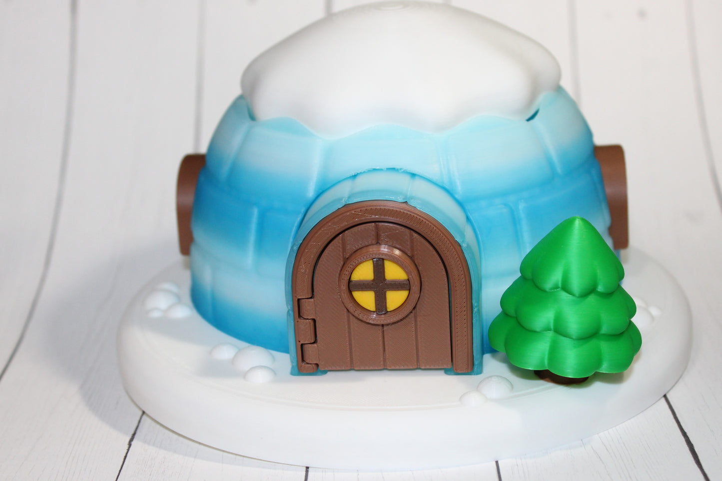 3D Printed Articulated Penguins (Set of 3) -with Igloo House