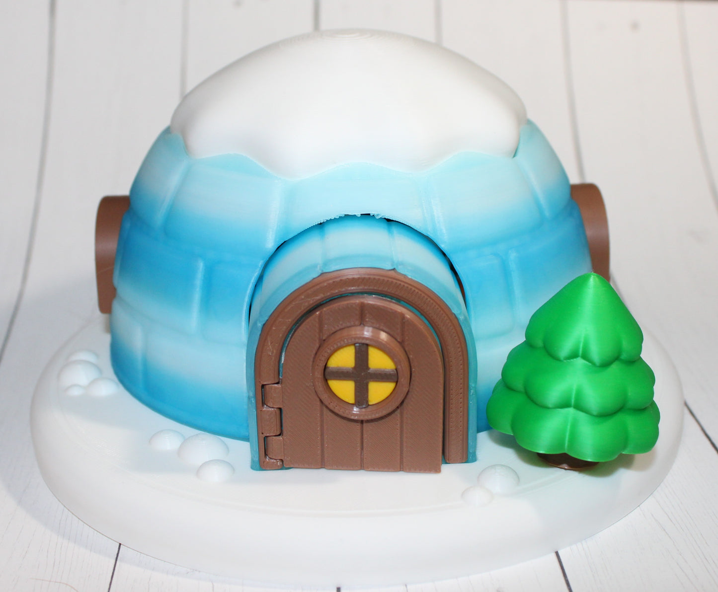 3D Printed Articulated Penguins (Set of 3) -with Igloo House